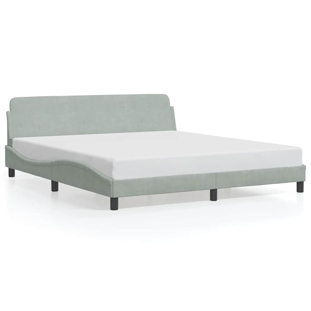 Bettgestell "Dover" Hellgrau 180x200 cm Samt