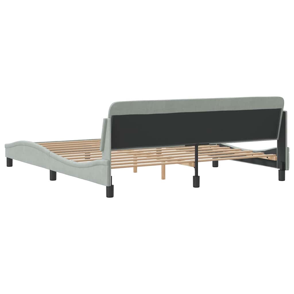 Bettgestell "Dover" Hellgrau 180x200 cm Samt