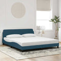 Bettgestell mit Kopfteil "Dover" Blau 180x200 cm Samt