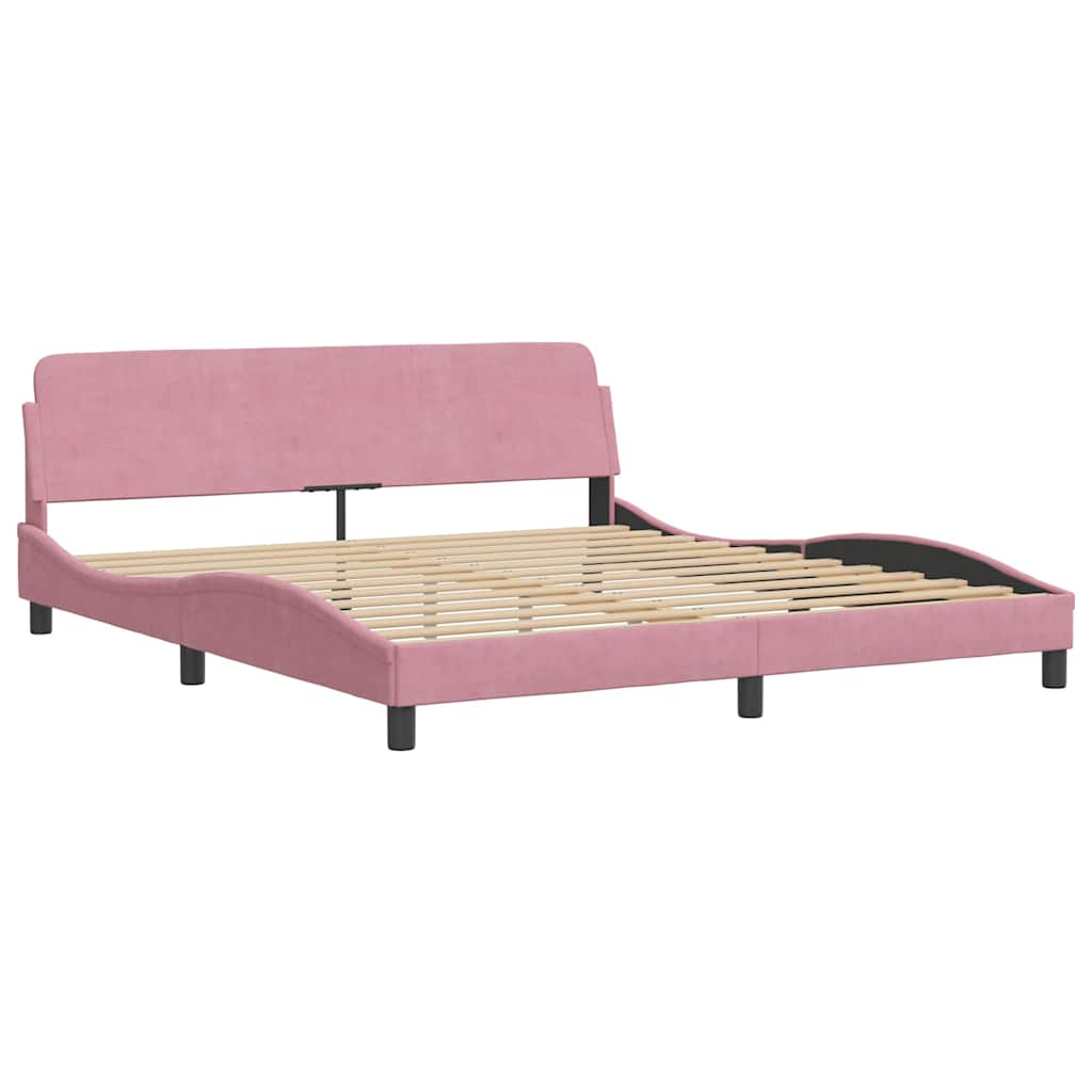 Bettgestell mit Kopfteil "Dover" Rosa 180x200 cm Samt