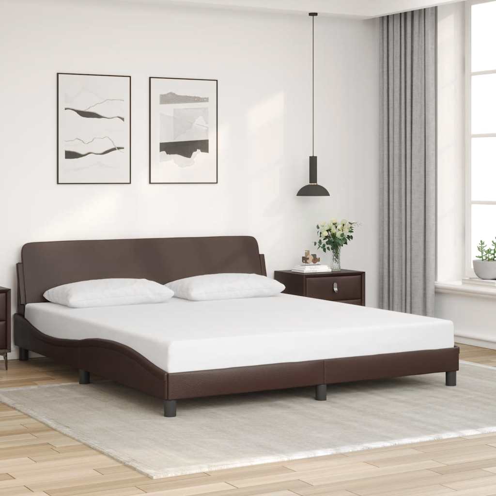 Bettgestell "Dover" Braun 180x200 cm Kunstleder