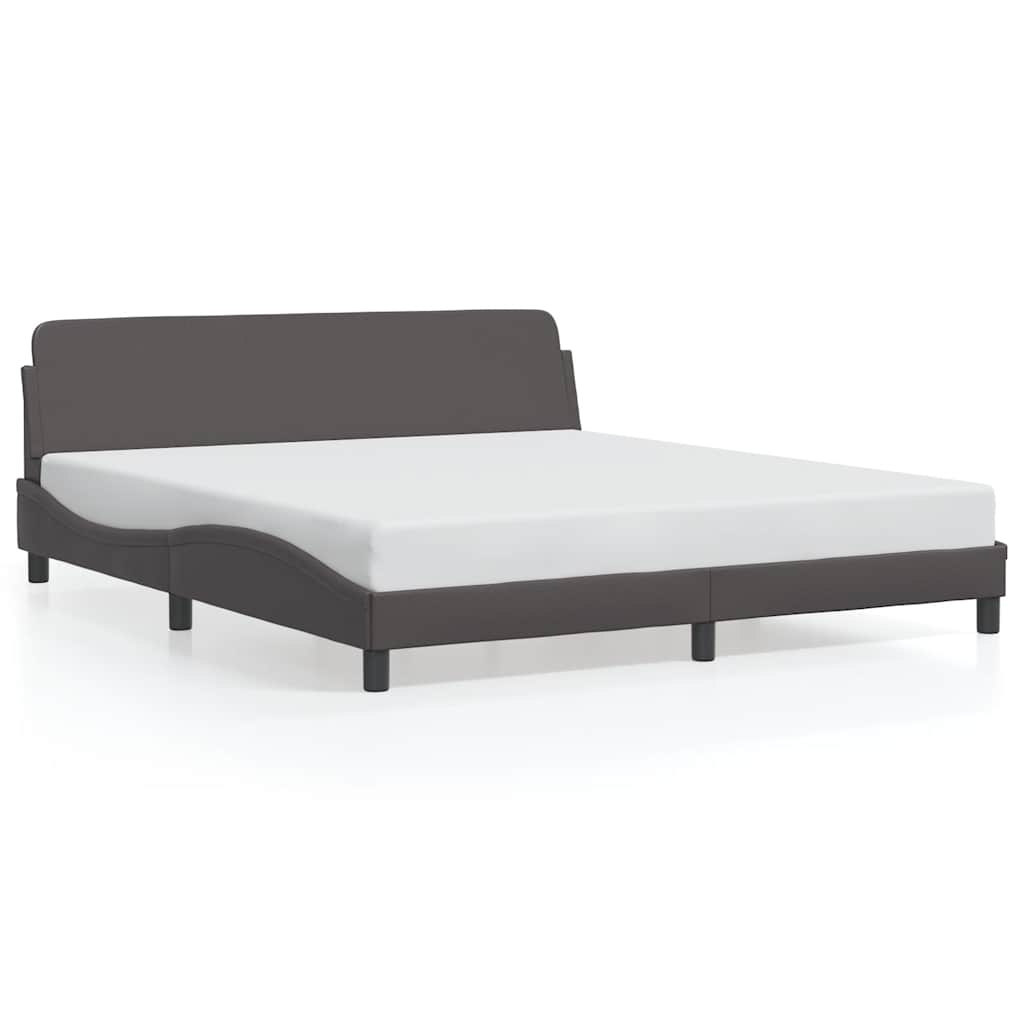 Bettgestell "Dover" Grau 180x200 cm Kunstleder