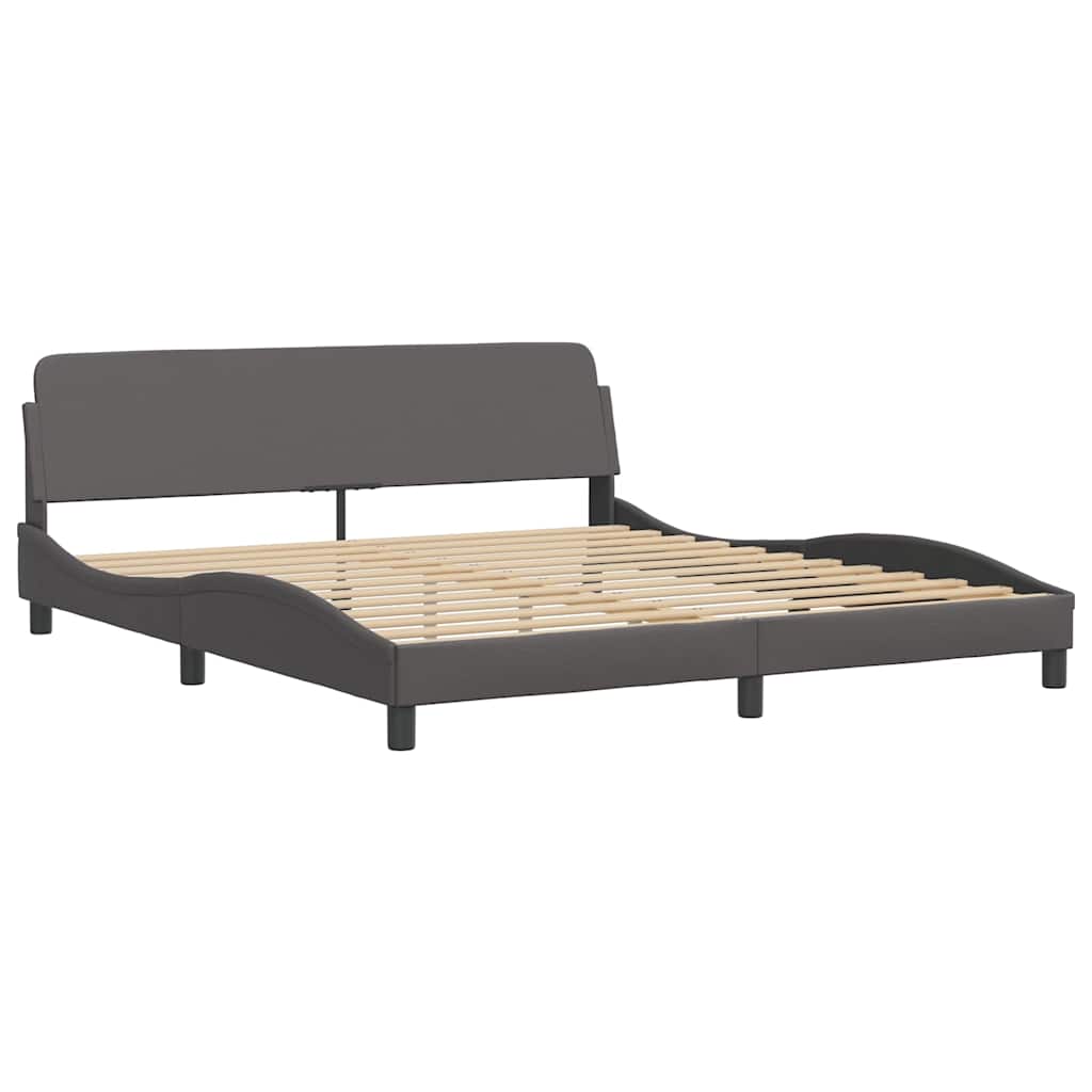 Bettgestell "Dover" Grau 180x200 cm Kunstleder