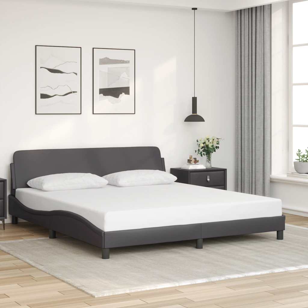 Bettgestell "Dover" Grau 180x200 cm Kunstleder
