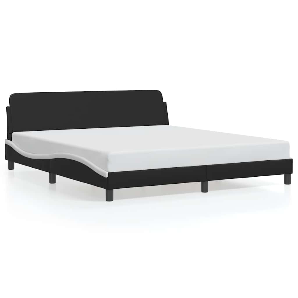 Bettgestell "Dover" Schwarz und Weiß 180x200 cm Kunstleder