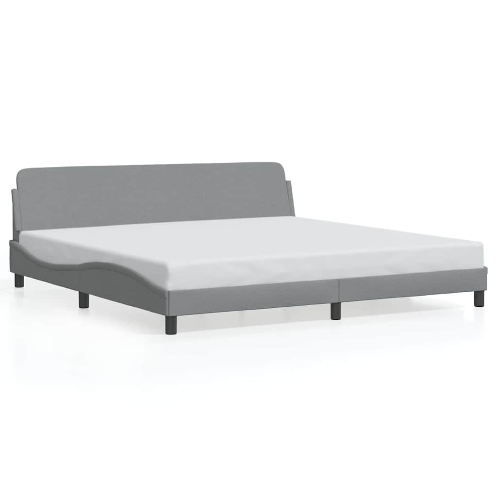 Bettgestell "Dover" Hellgrau 200x200 cm Stoff