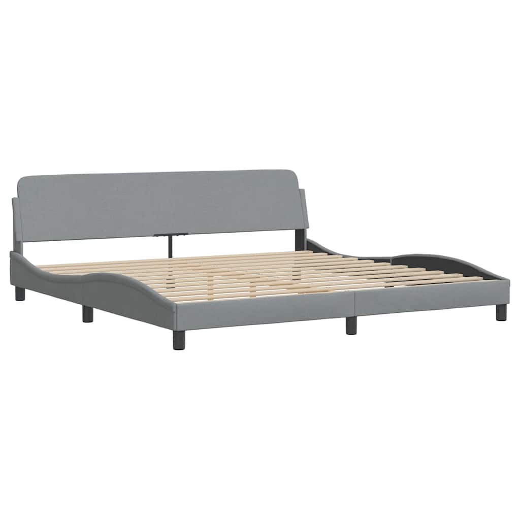 Bettgestell "Dover" Hellgrau 200x200 cm Stoff