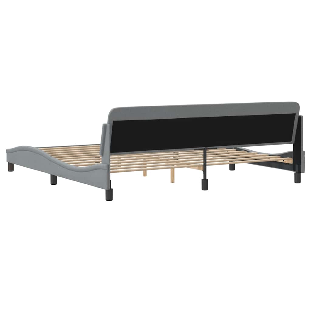 Bettgestell "Dover" Hellgrau 200x200 cm Stoff