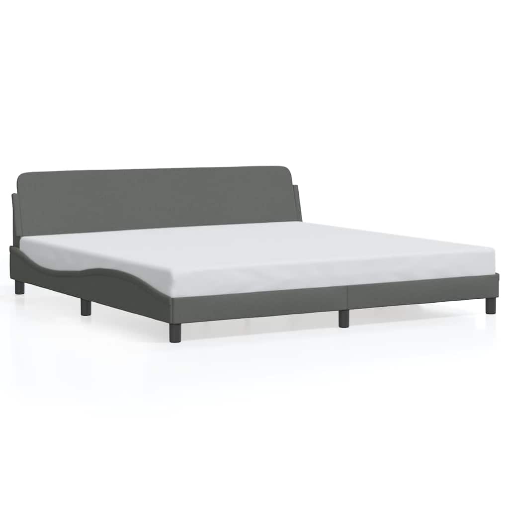 Bettgestell "Dover" Dunkelgrau 200x200 cm Stoff