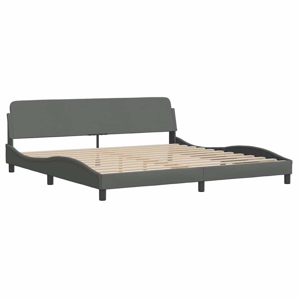 Bettgestell "Dover" Dunkelgrau 200x200 cm Stoff