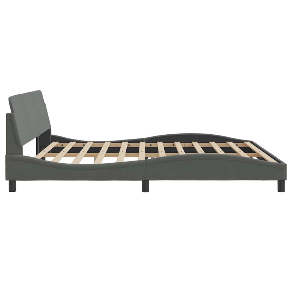 Bettgestell "Dover" Dunkelgrau 200x200 cm Stoff