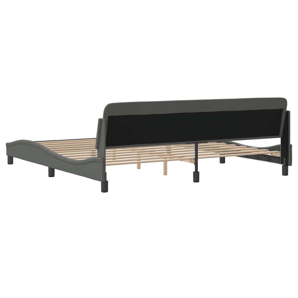 Bettgestell "Dover" Dunkelgrau 200x200 cm Stoff