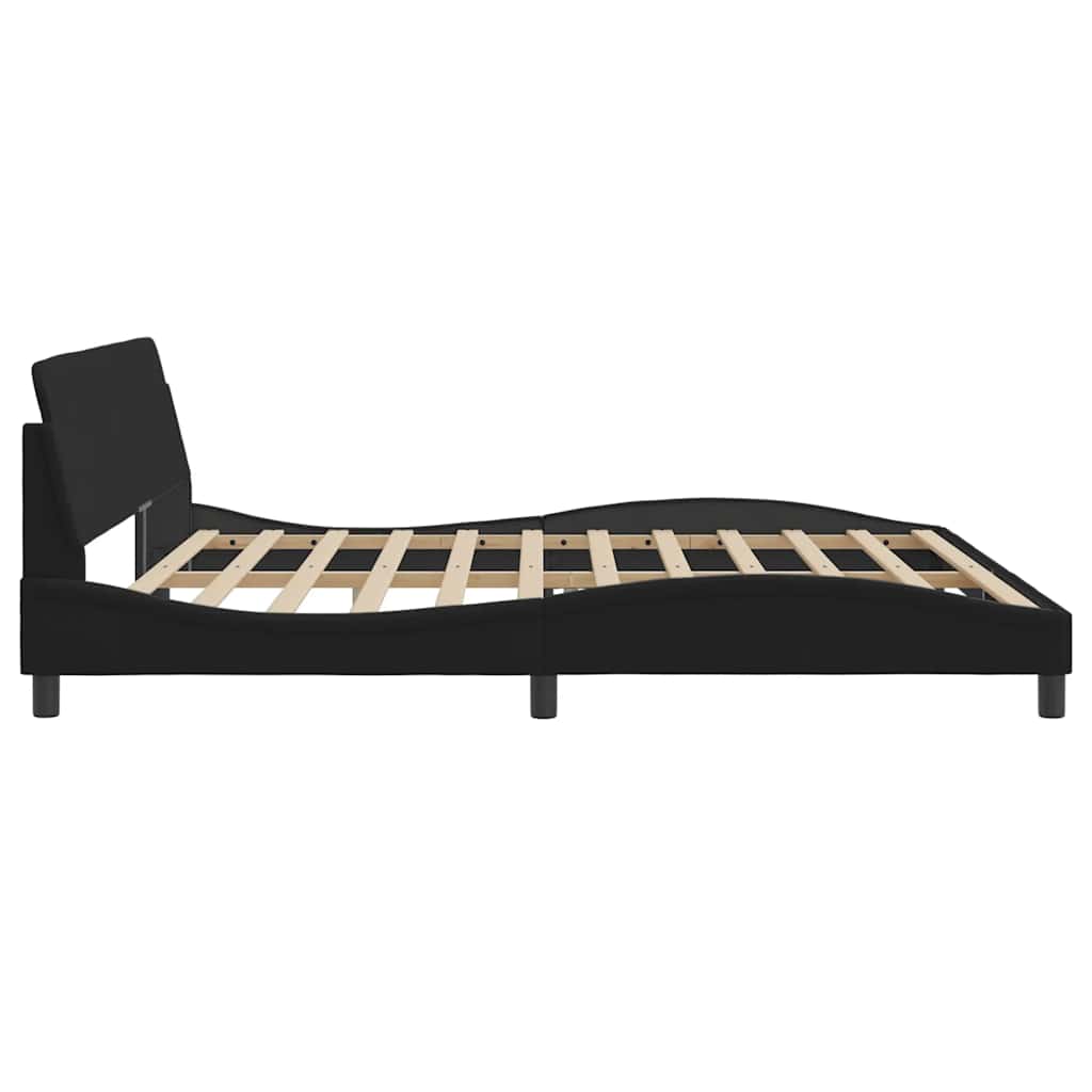 Bettgestell "Dover" Schwarz 200x200 cm Stoff