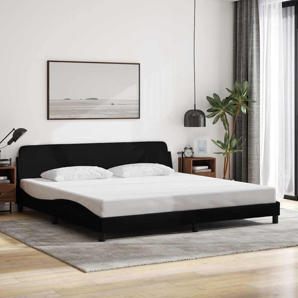 Bettgestell "Dover" Schwarz 200x200 cm Stoff