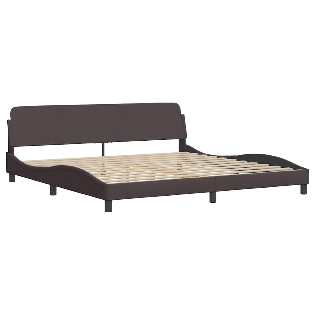 Bettgestell "Dover" Dunkelbraun 200x200 cm Stoff