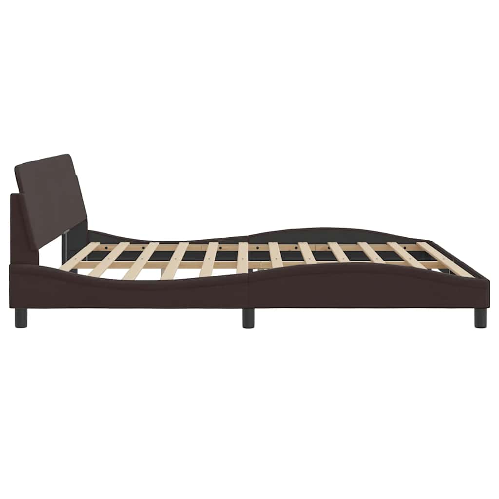 Bettgestell "Dover" Dunkelbraun 200x200 cm Stoff