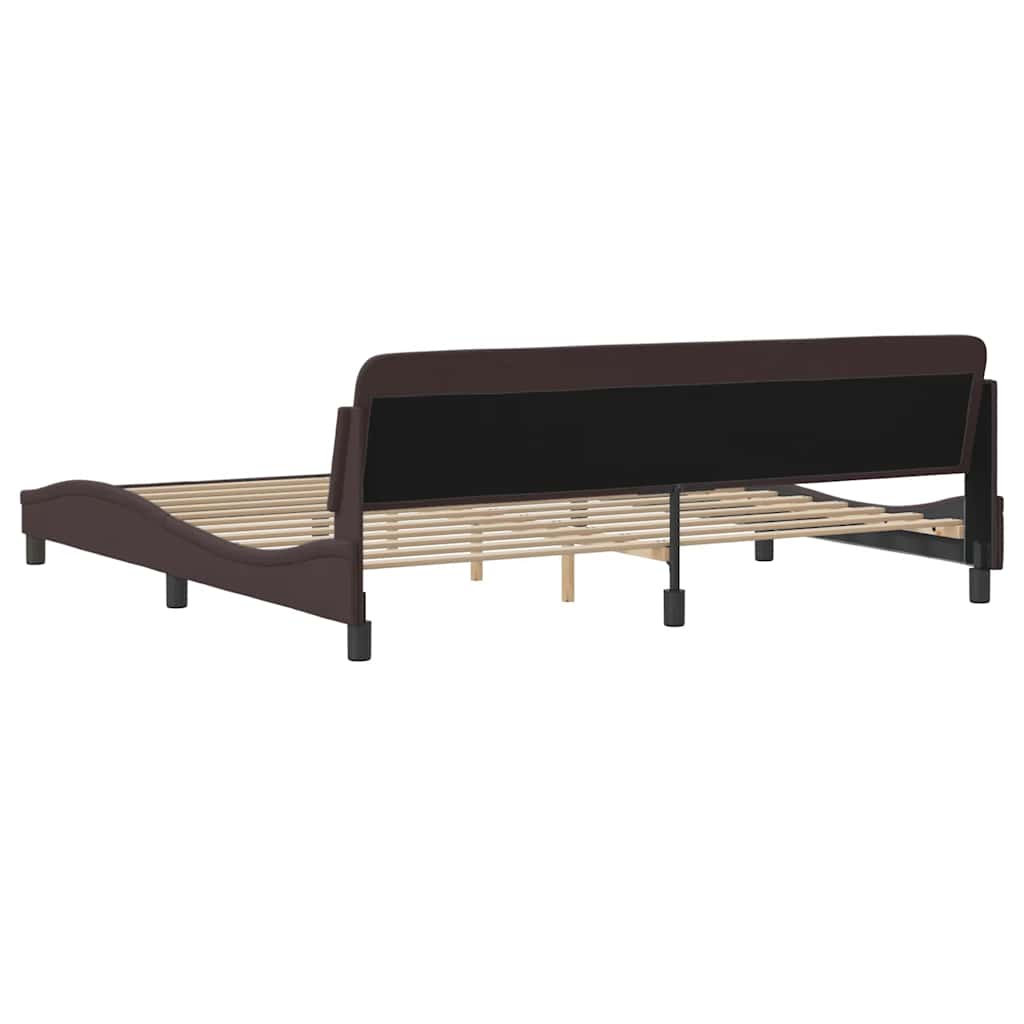 Bettgestell "Dover" Dunkelbraun 200x200 cm Stoff