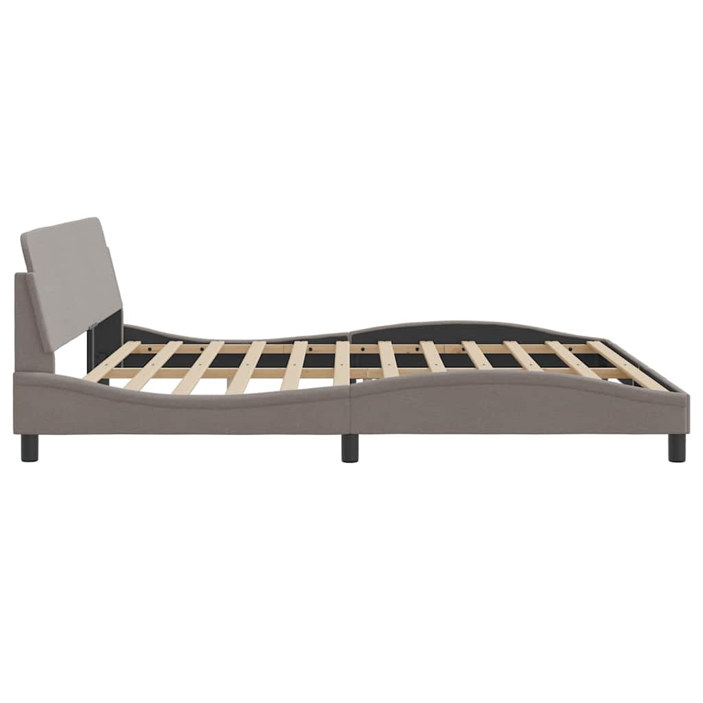 Bettgestell "Dover" Taupe 200x200 cm Stoff