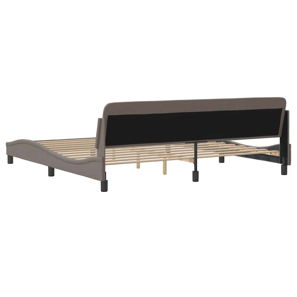 Bettgestell "Dover" Taupe 200x200 cm Stoff