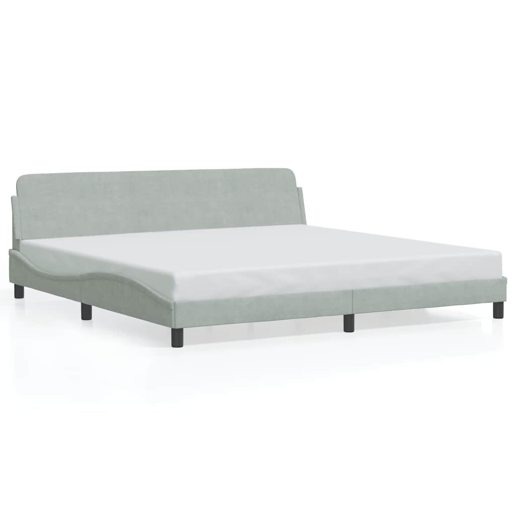 Bettgestell "Dover" Hellgrau 200x200 cm Samt