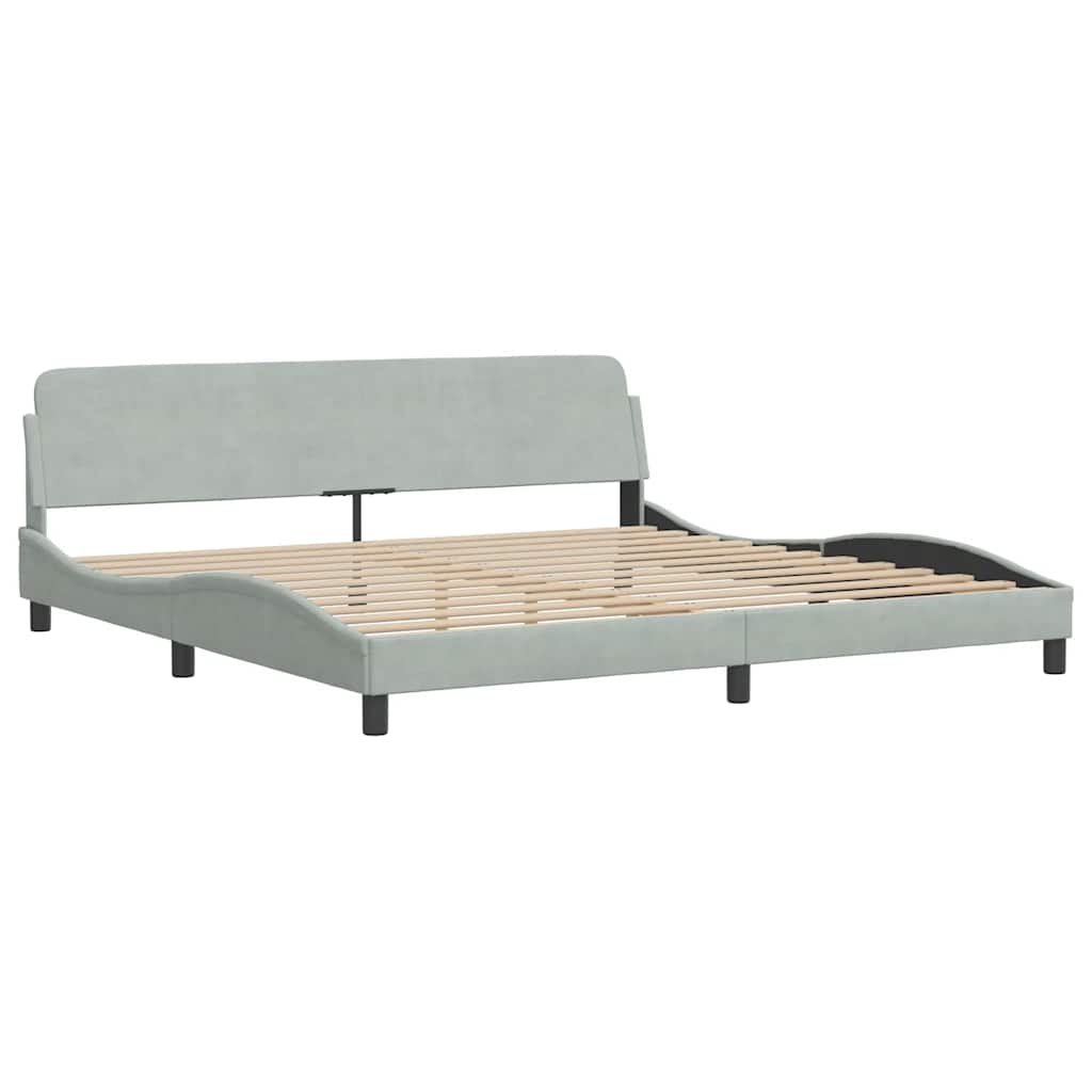 Bettgestell "Dover" Hellgrau 200x200 cm Samt