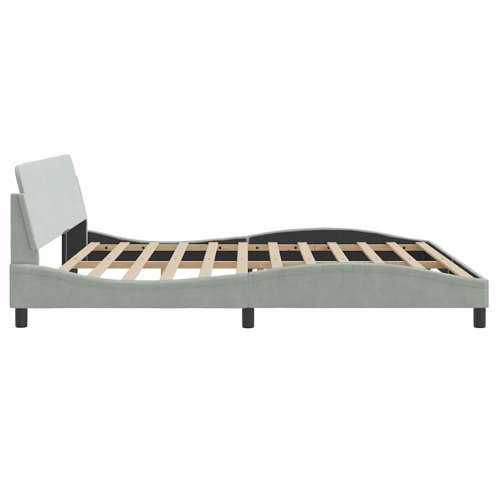Bettgestell "Dover" Hellgrau 200x200 cm Samt
