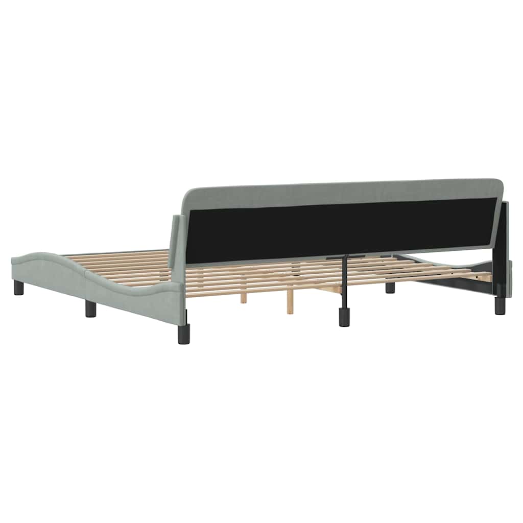 Bettgestell "Dover" Hellgrau 200x200 cm Samt