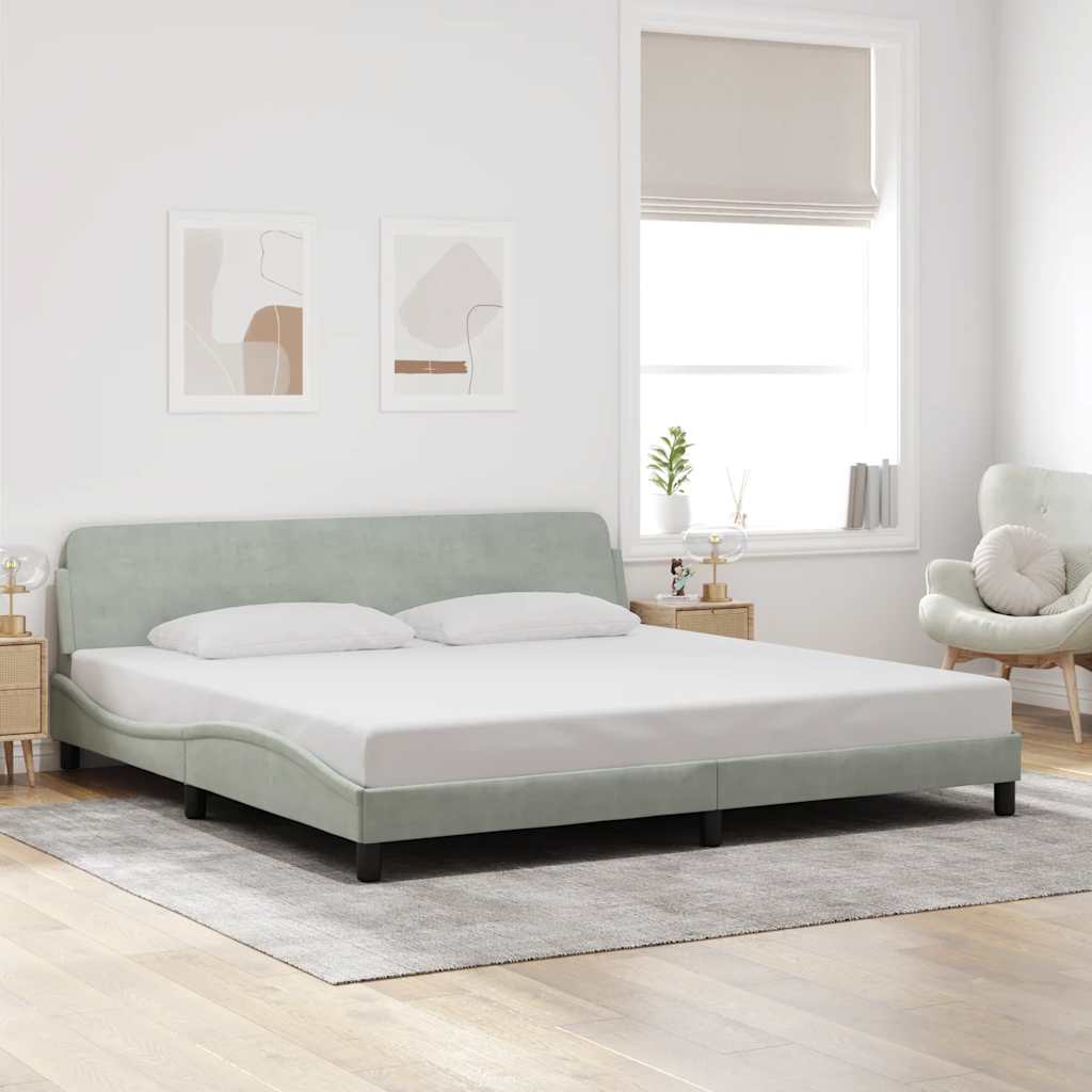 Bettgestell "Dover" Hellgrau 200x200 cm Samt