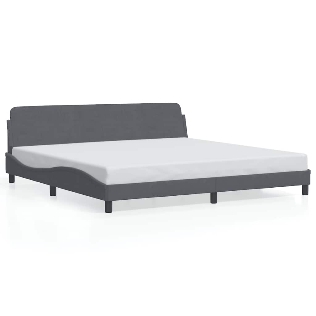 Bettgestell "Dover" Dunkelgrau 200x200 cm Samt