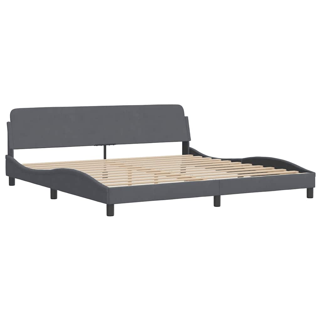 Bettgestell "Dover" Dunkelgrau 200x200 cm Samt