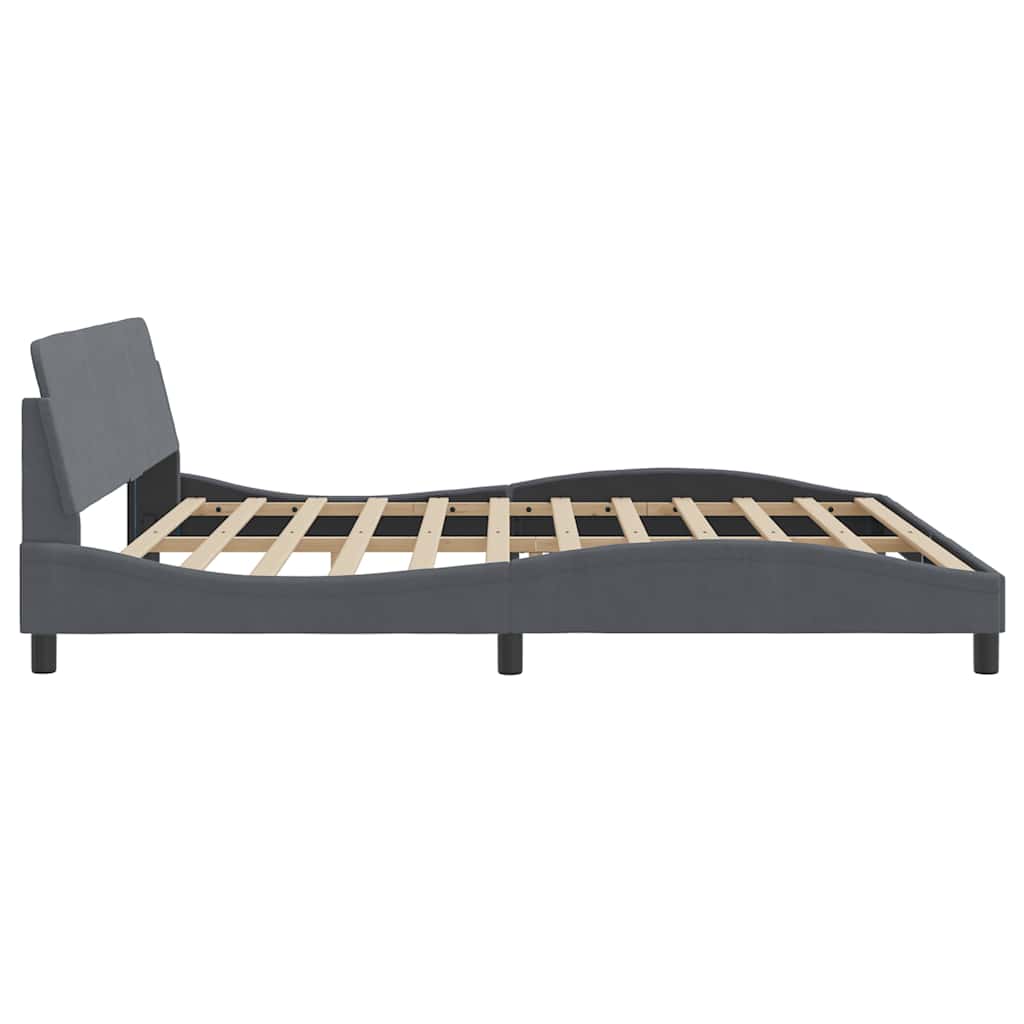 Bettgestell "Dover" Dunkelgrau 200x200 cm Samt