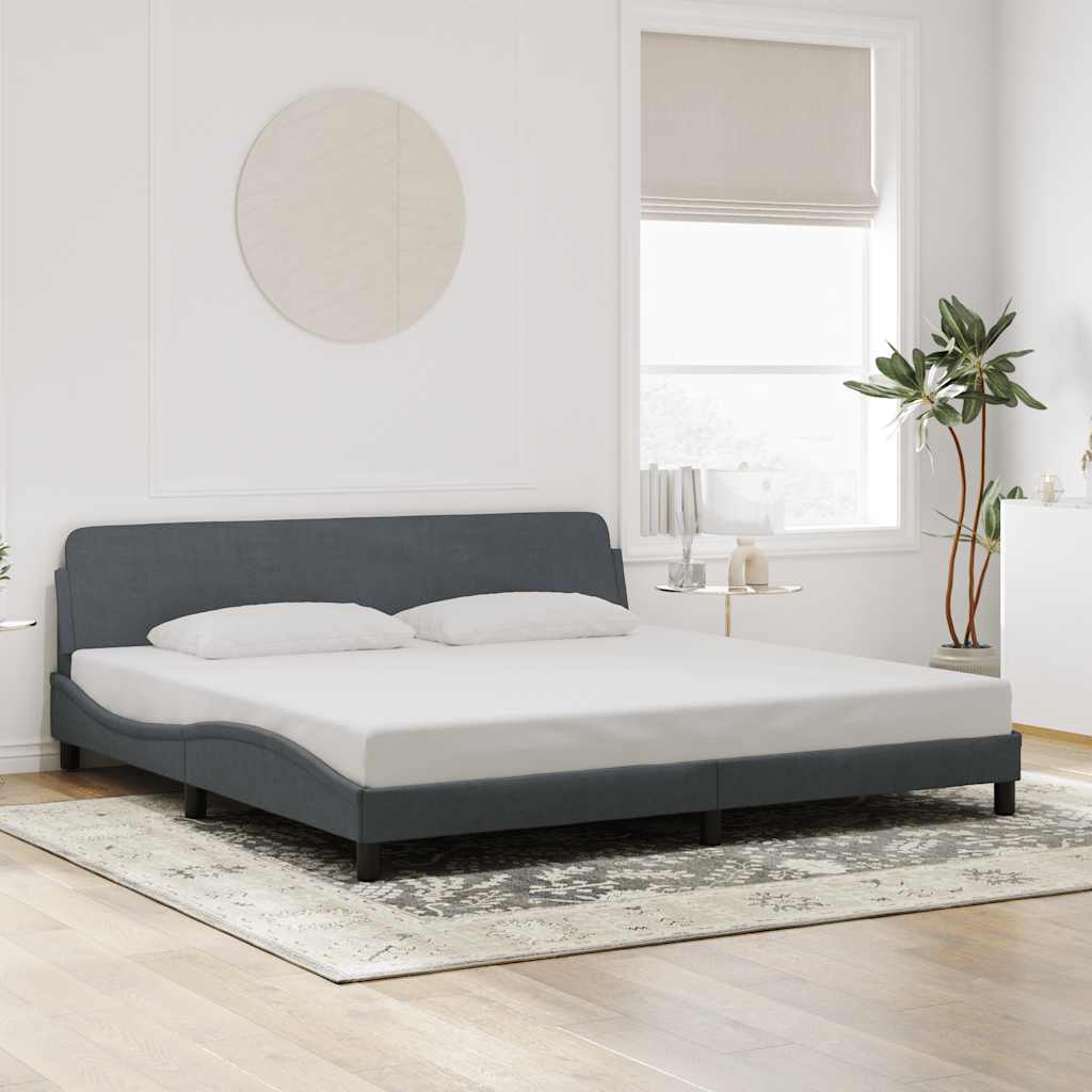Bettgestell "Dover" Dunkelgrau 200x200 cm Samt