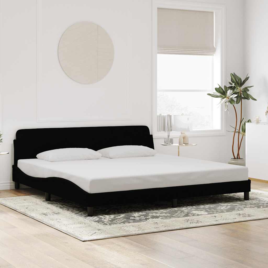 Bettgestell "Dover" Schwarz 200x200 cm Samt