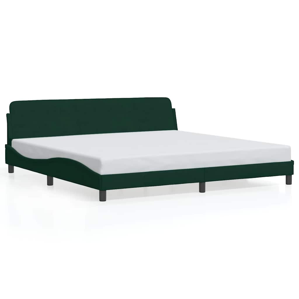 Bettgestell "Dover" Dunkelgrün 200x200 cm Samt