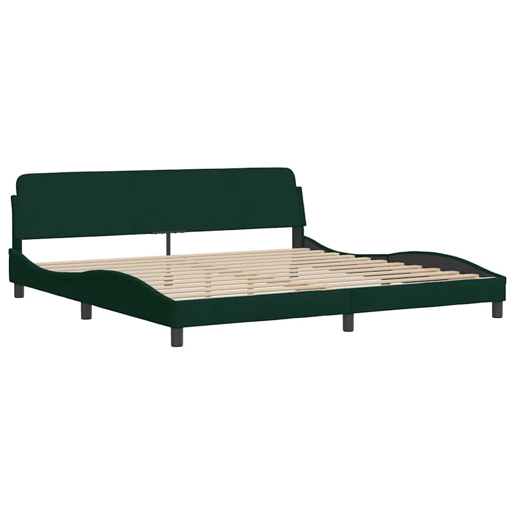 Bettgestell "Dover" Dunkelgrün 200x200 cm Samt