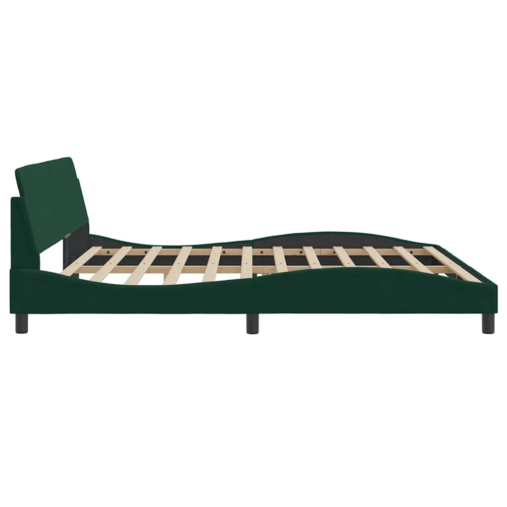 Bettgestell "Dover" Dunkelgrün 200x200 cm Samt