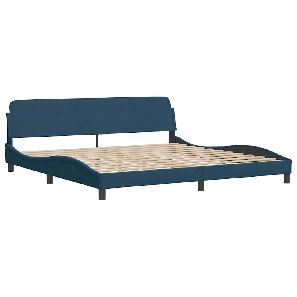 Bettgestell "Dover" Blau 200x200 cm Samt