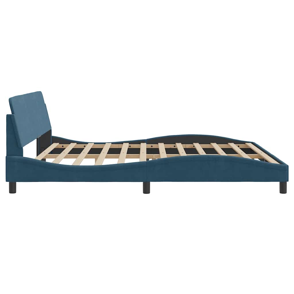 Bettgestell "Dover" Blau 200x200 cm Samt