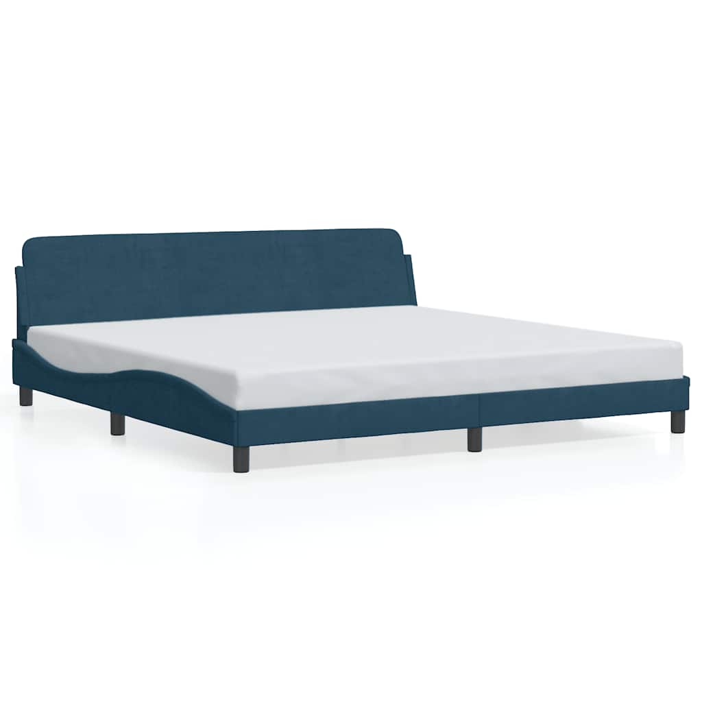 Bettgestell "Dover" Blau 200x200 cm Samt