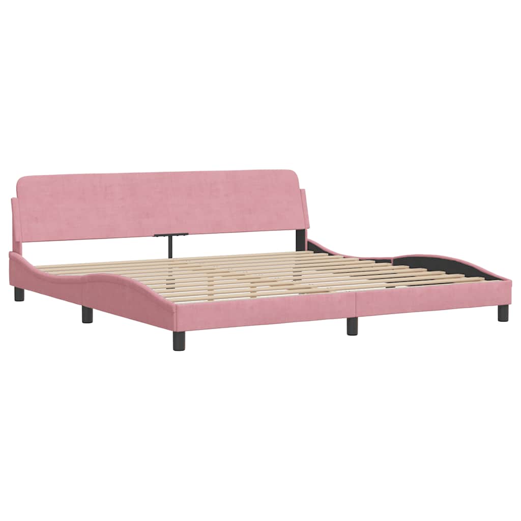Bettgestell "Dover" Rosa 200x200 cm Samt