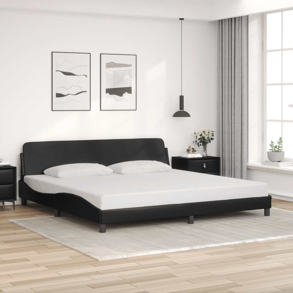 Bettgestell "Dover" Schwarz 200x200 cm Kunstleder