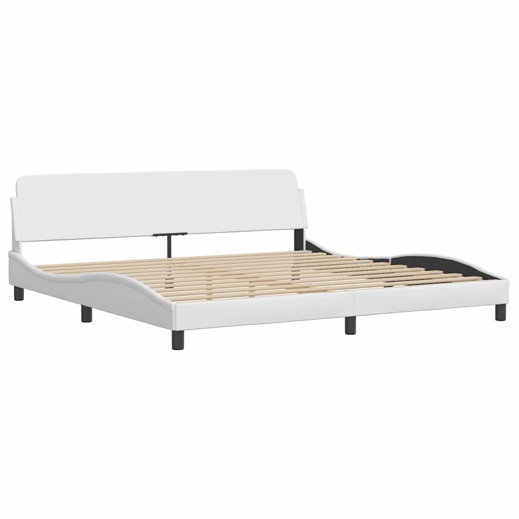 Bettgestell "Dover" Weiß 200x200 cm Kunstleder