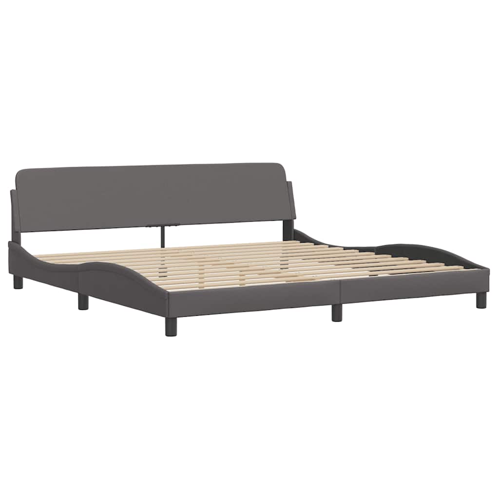 Bettgestell "Dover" Grau 200x200 cm Kunstleder