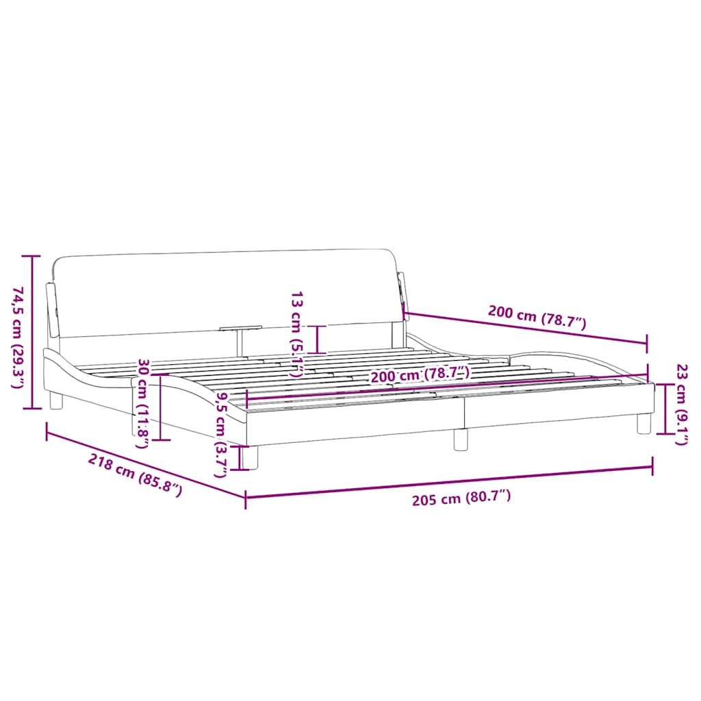 Bettgestell "Dover" Grau 200x200 cm Kunstleder