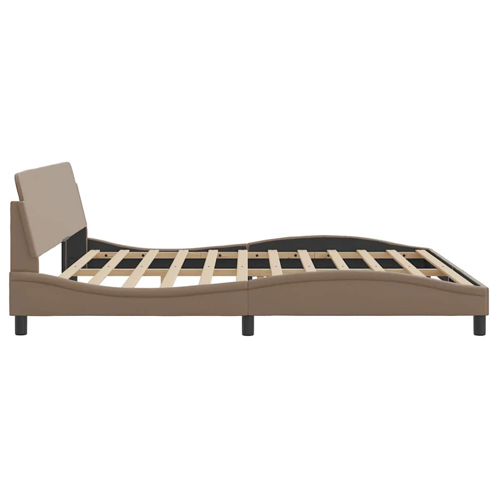 Bettgestell "Dover" Cappuccino-Braun 200x200 cm Kunstleder