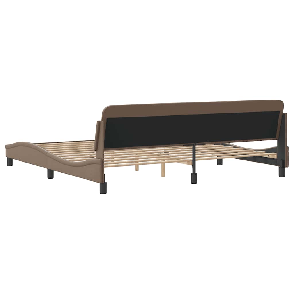 Bettgestell "Dover" Cappuccino-Braun 200x200 cm Kunstleder
