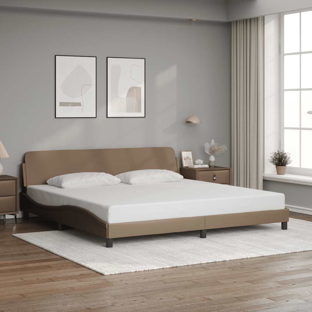 Bettgestell "Dover" Cappuccino-Braun 200x200 cm Kunstleder