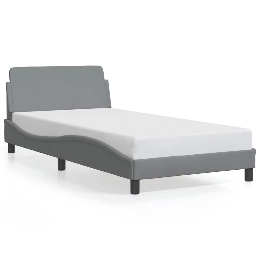 Bettgestell "Dover" Hellgrau 100x190 cm Stoff
