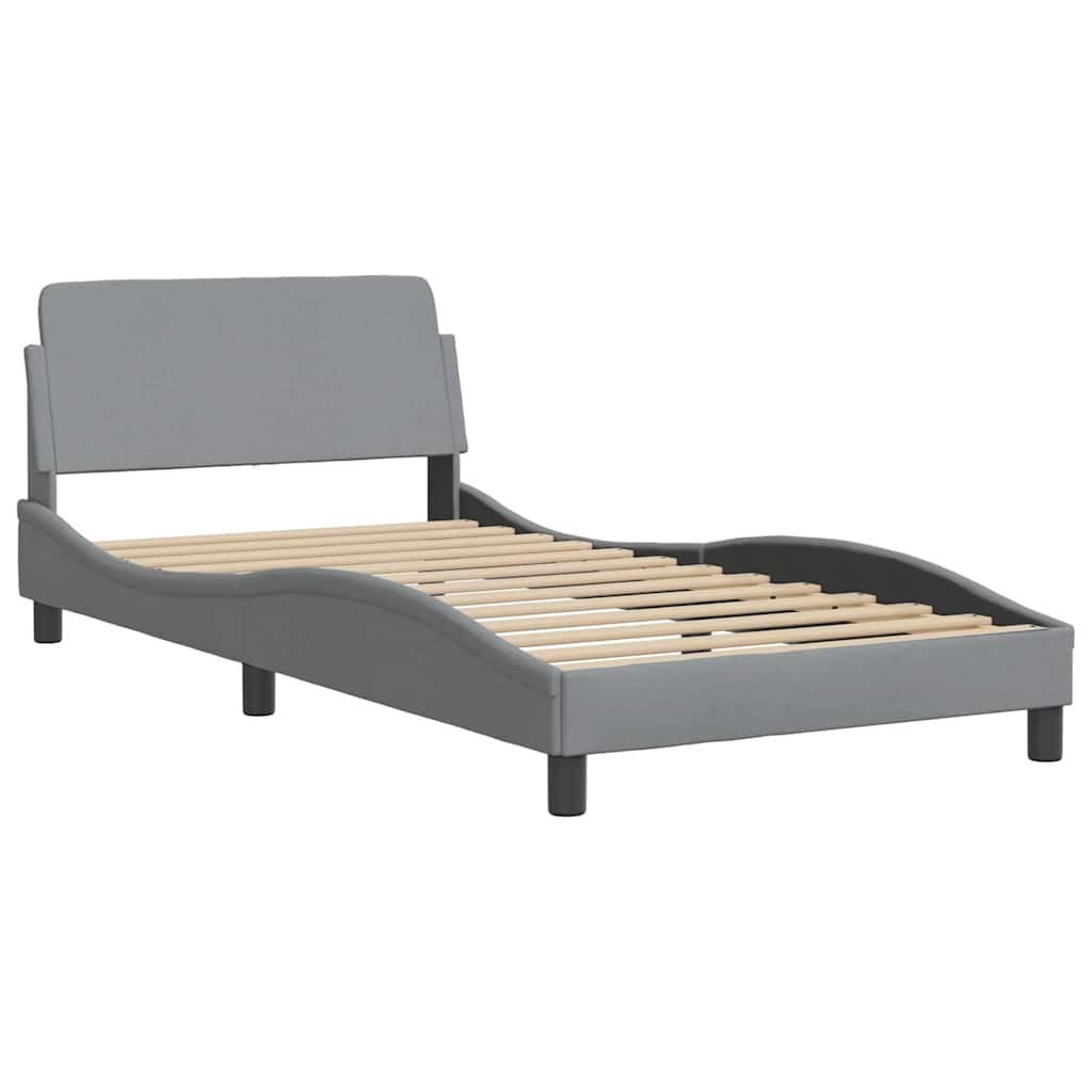 Bettgestell "Dover" Hellgrau 100x190 cm Stoff