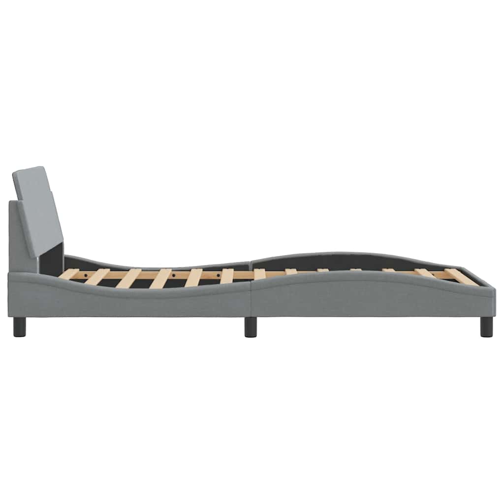 Bettgestell "Dover" Hellgrau 100x190 cm Stoff